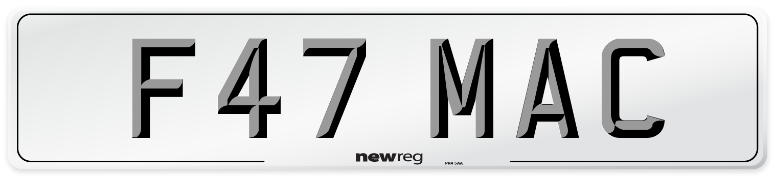 F47 MAC Number Plate from New Reg